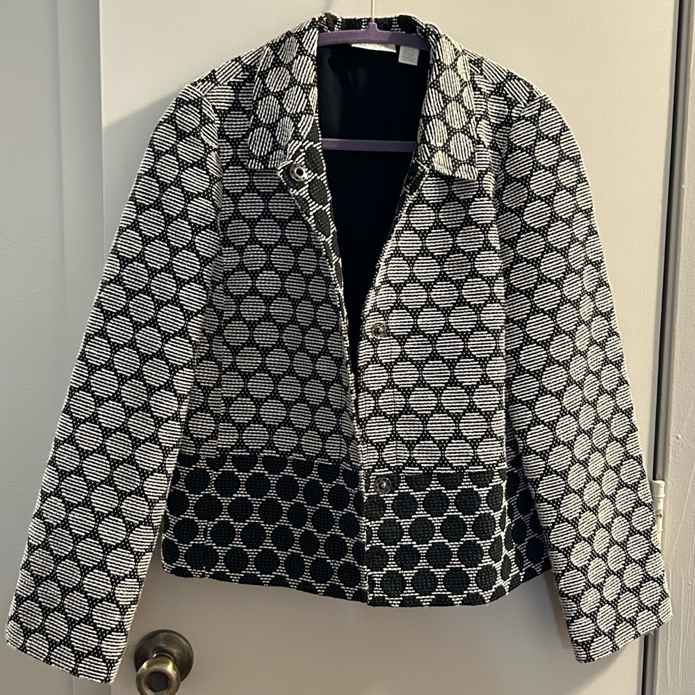 Chico's Geometric Black and White Blazer